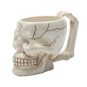 12 oz Ceramic Skull Mug - Bone White