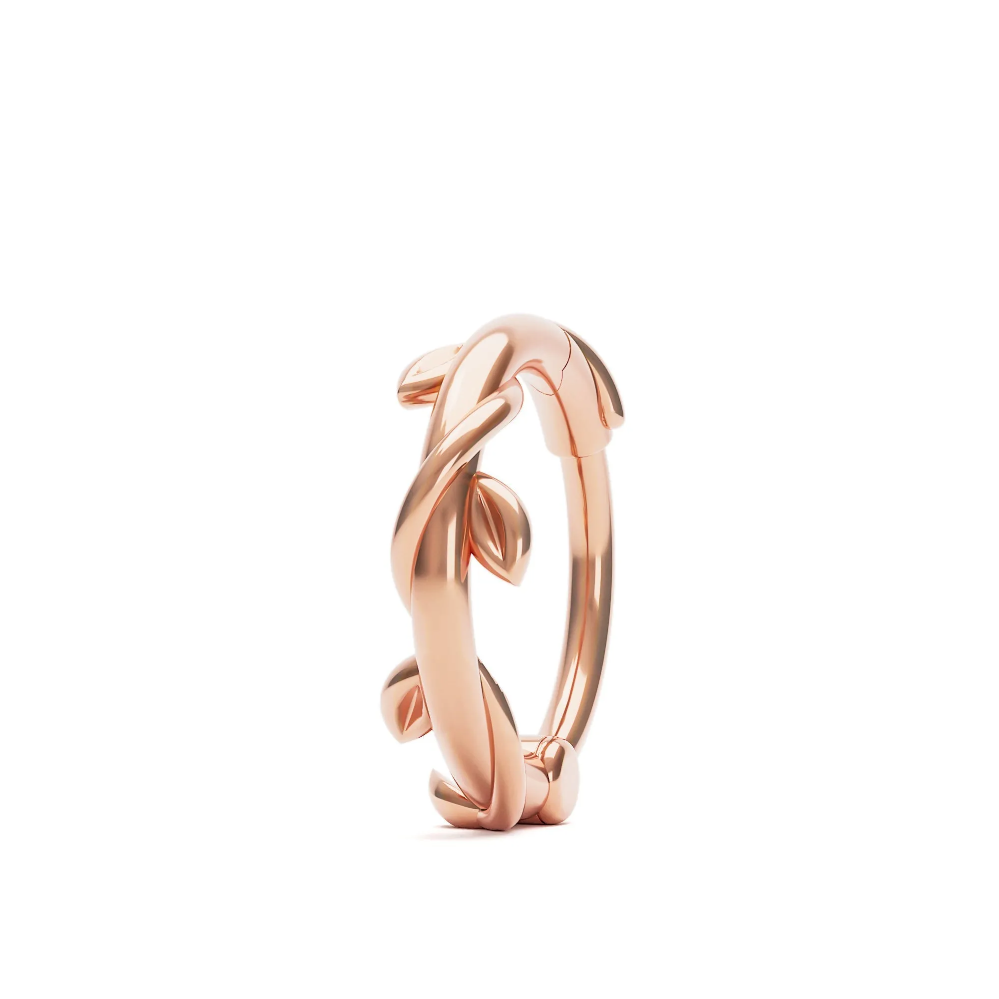 14K Gold Grecian Leaf Tragus Hoop