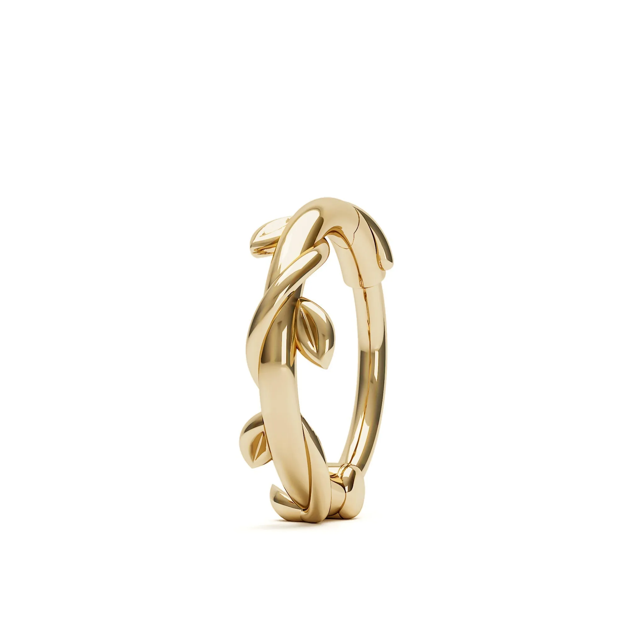 14K Gold Grecian Leaf Tragus Hoop