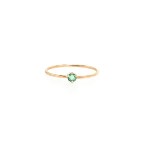 14k Single Prong Emerald Ring