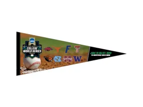 2018 NCAA Men's College World Series CWS 8 Team WinCraft Premium Felt Pennant