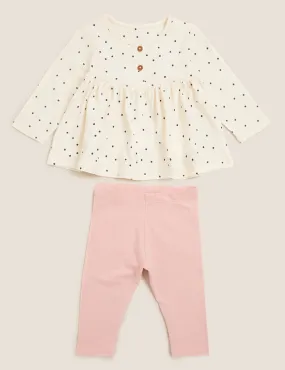 2pc Cotton Spot Print Outfit