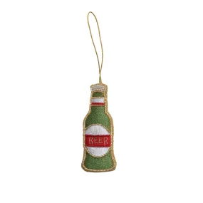 4-1/2"H Fabric Beer Bottle Ornament