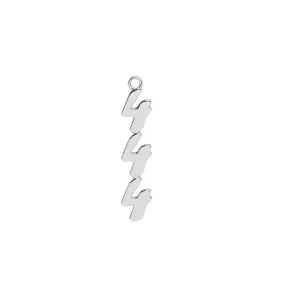 444 Angel Number Charm | Sterling Silver