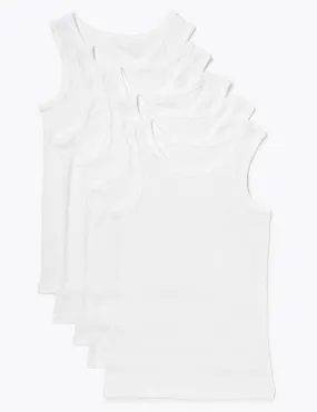 5 Pack Pure Cotton Vests