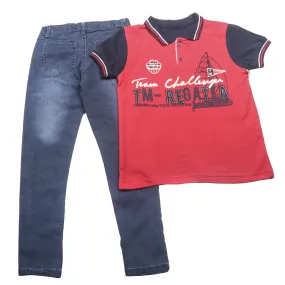 7117 Mix Babi  Kids Suit Red