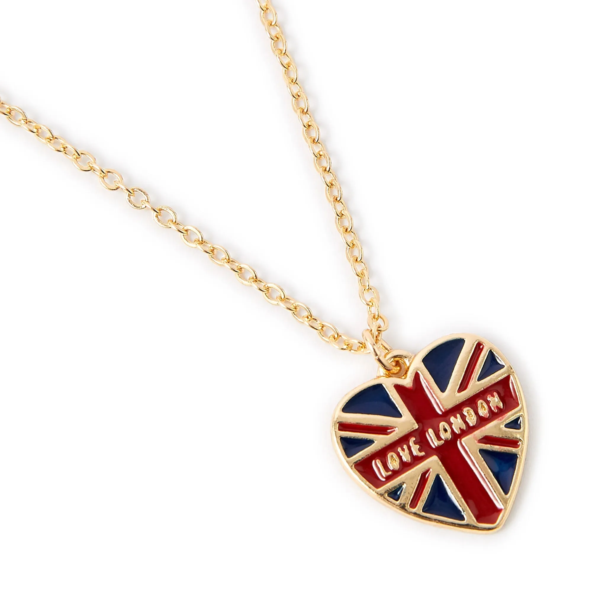 Accessorize London Women's Union Jack Heart Pendant Necklace