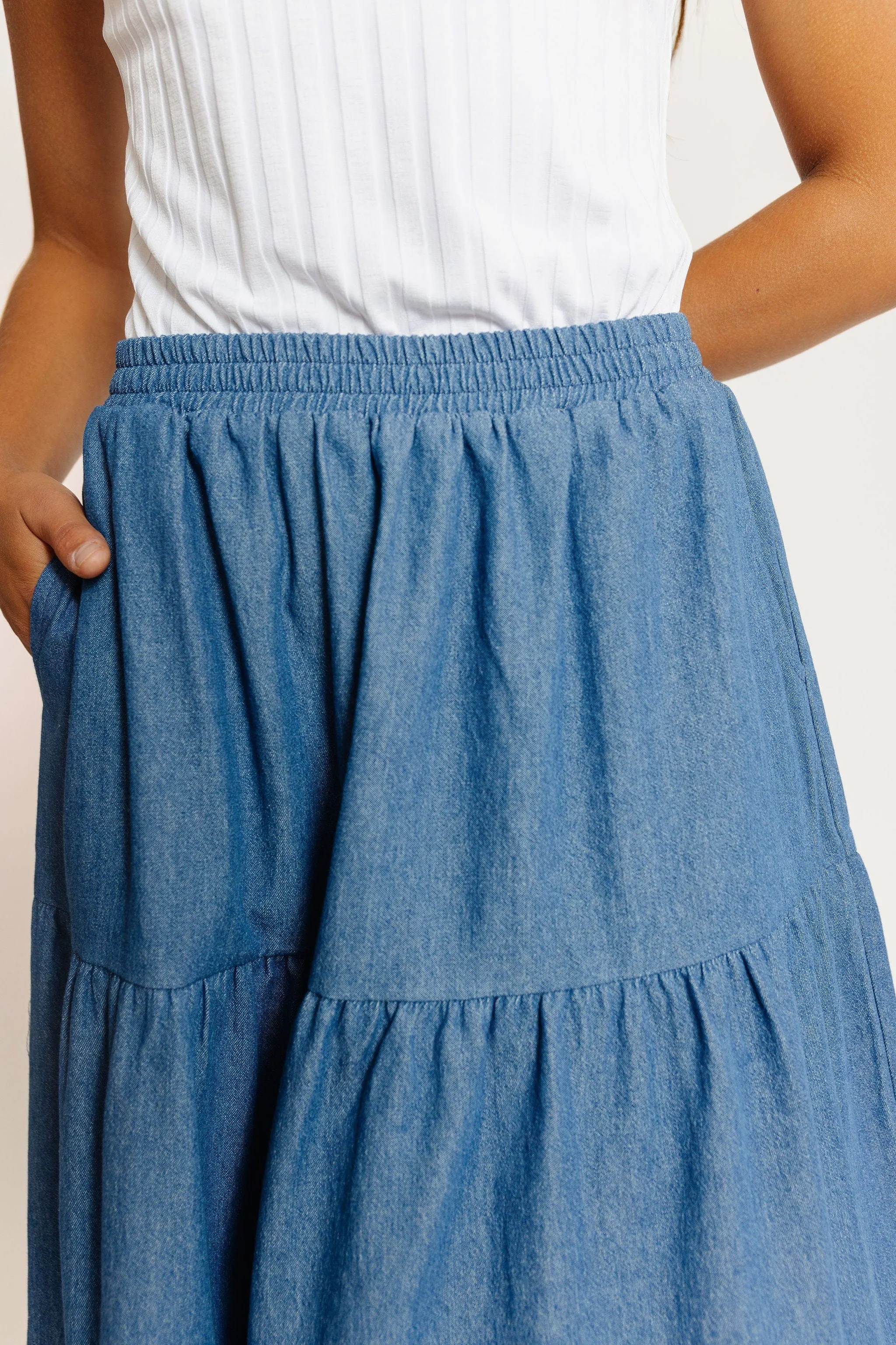 Big Sur Skirt in Medium Wash Denim