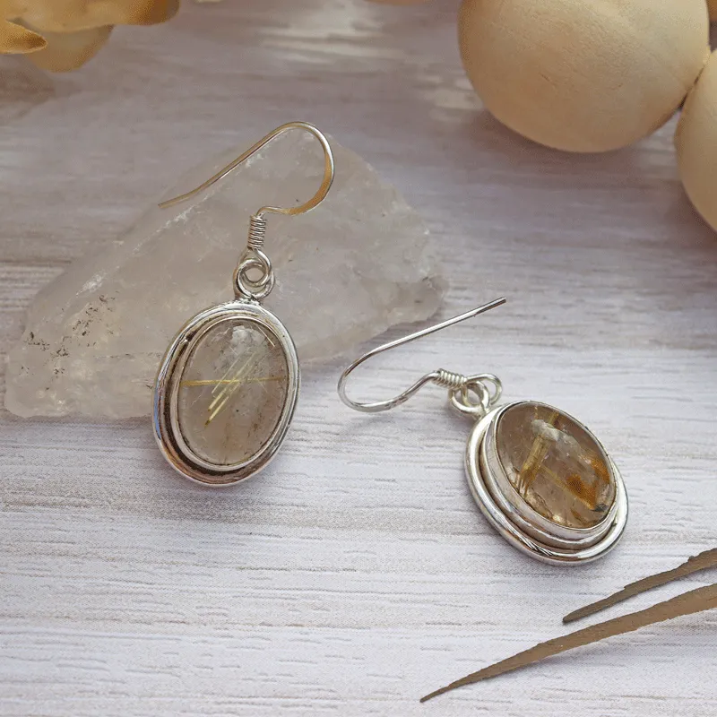 Birch Rutilated Quartz Gypsy Earrings