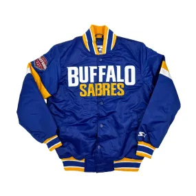 Buffalo Sabres Royal Satin Varsity Snap Up Starter Jacket