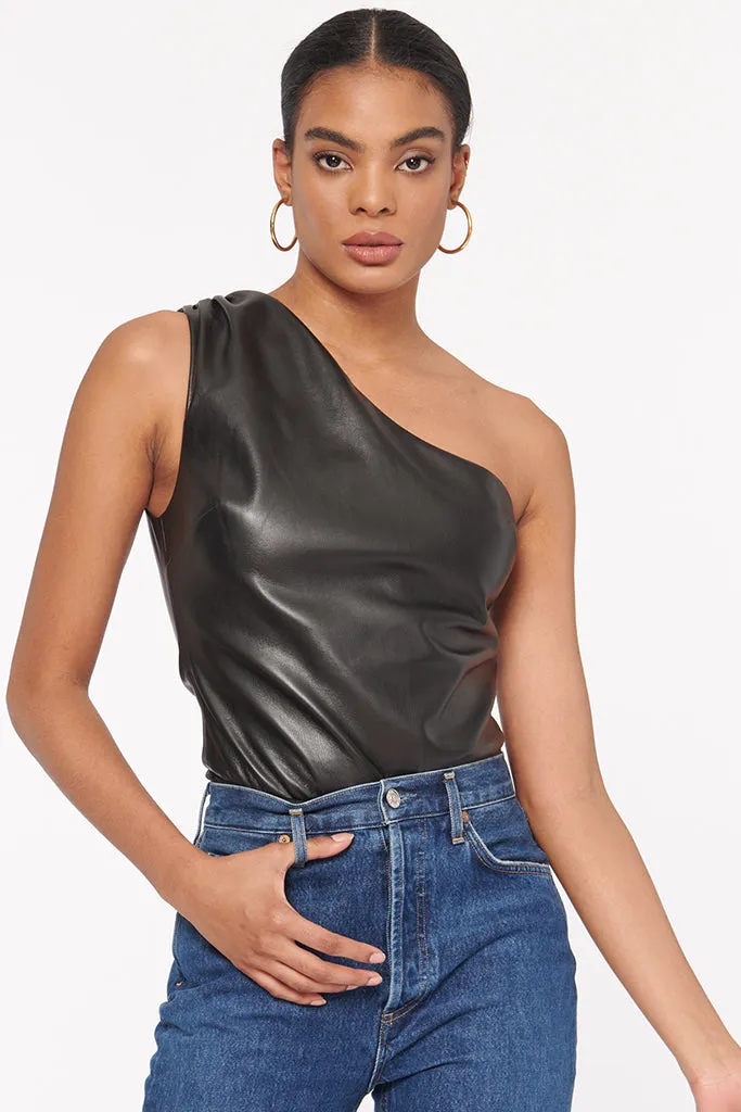 Cami NYC - Chrissa Vegan Leather Bodysuit - Black *FINAL SALE