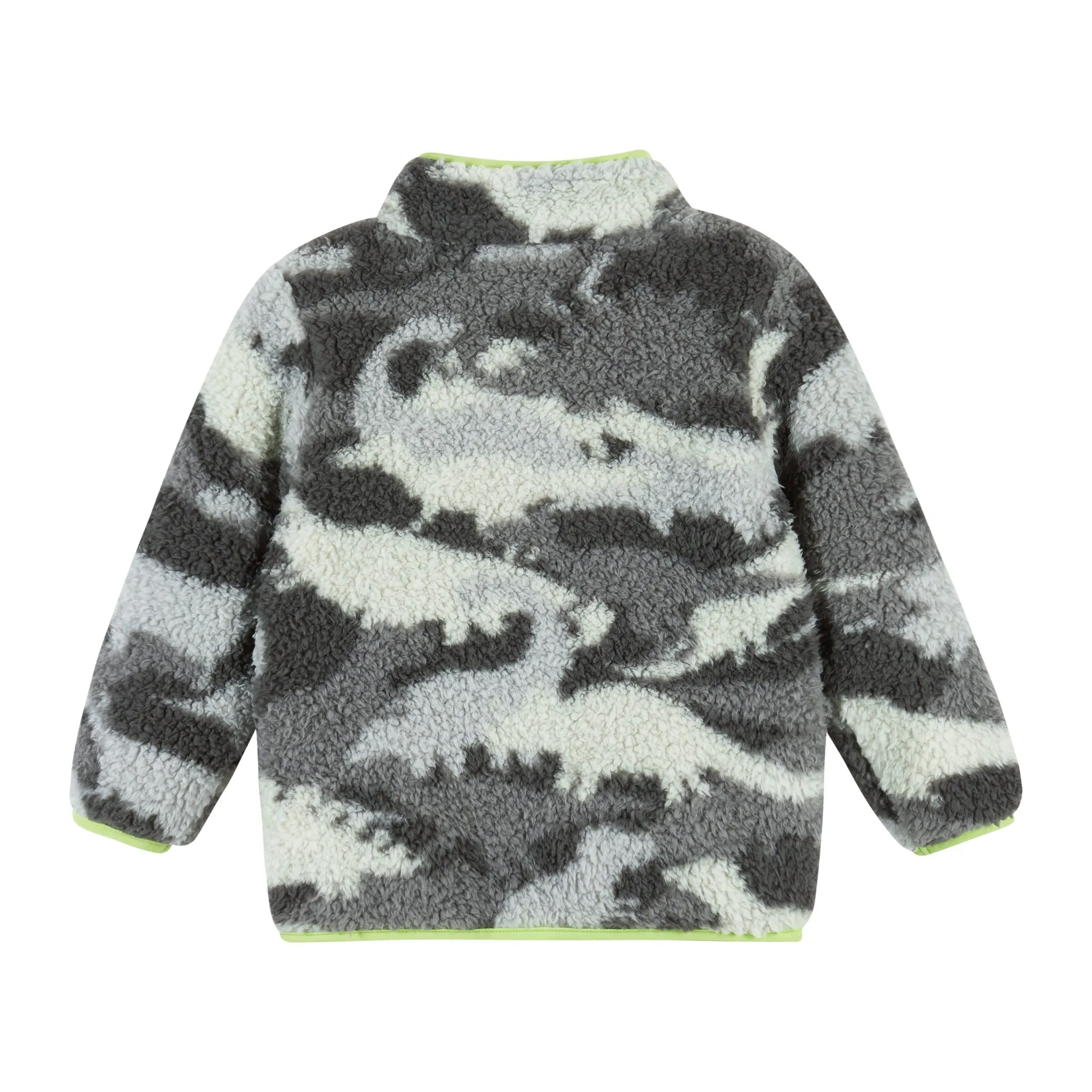 Camo Dino Sherpa Zip-Up  | Grey