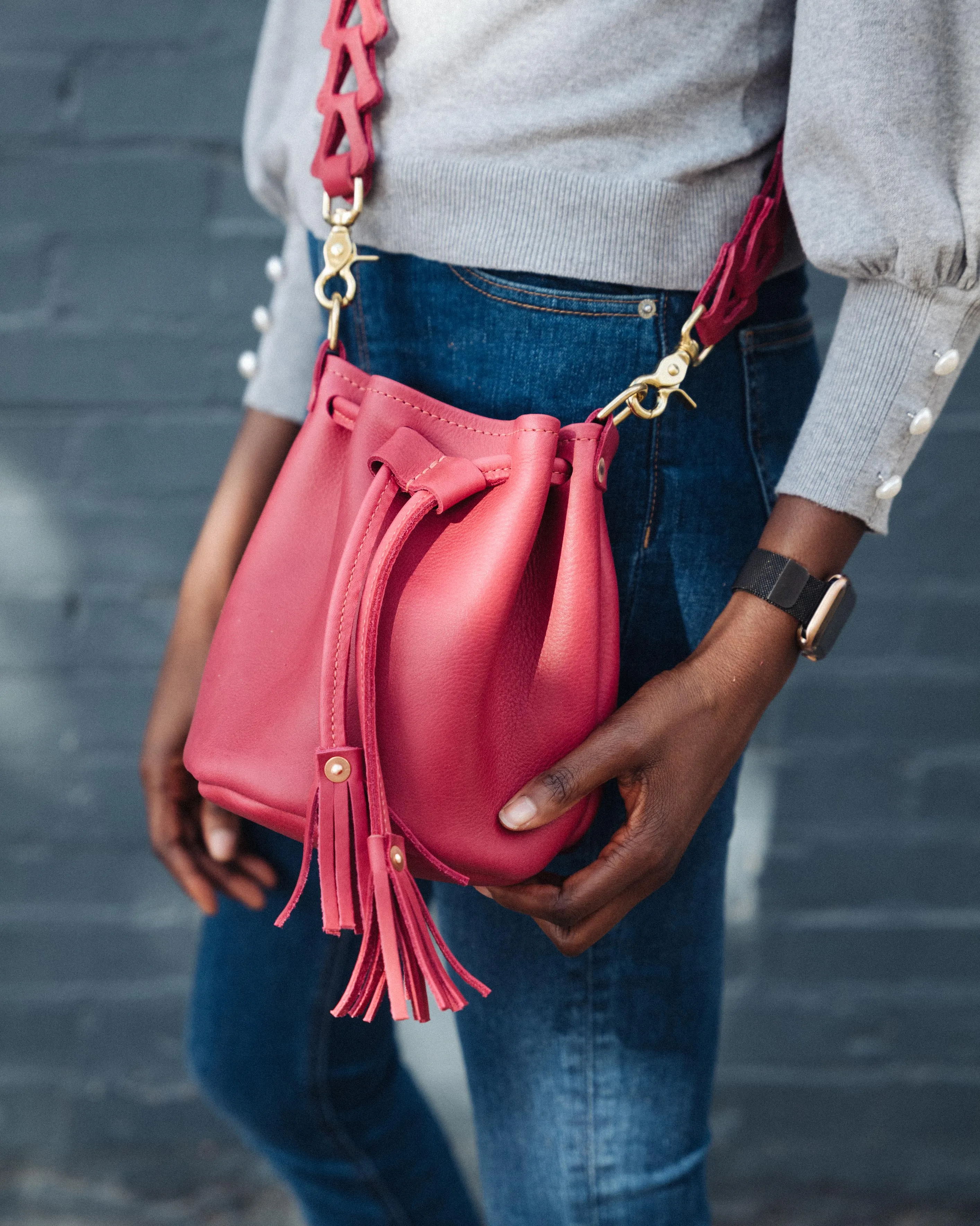 Cerulean Cypress Mini Bucket Bag