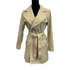 CHANEL - 10P Trench Coat Spring 2010 - Beige Silk Blend - 4 Pockets - 40 US 8