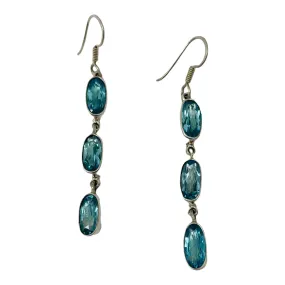 Charles Albert Silver - Blue Topaz Earrings