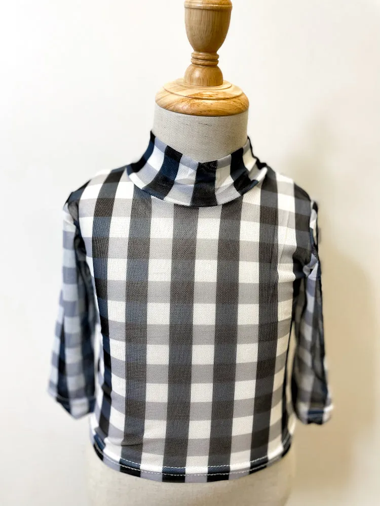 Checkered Mesh Kids Top