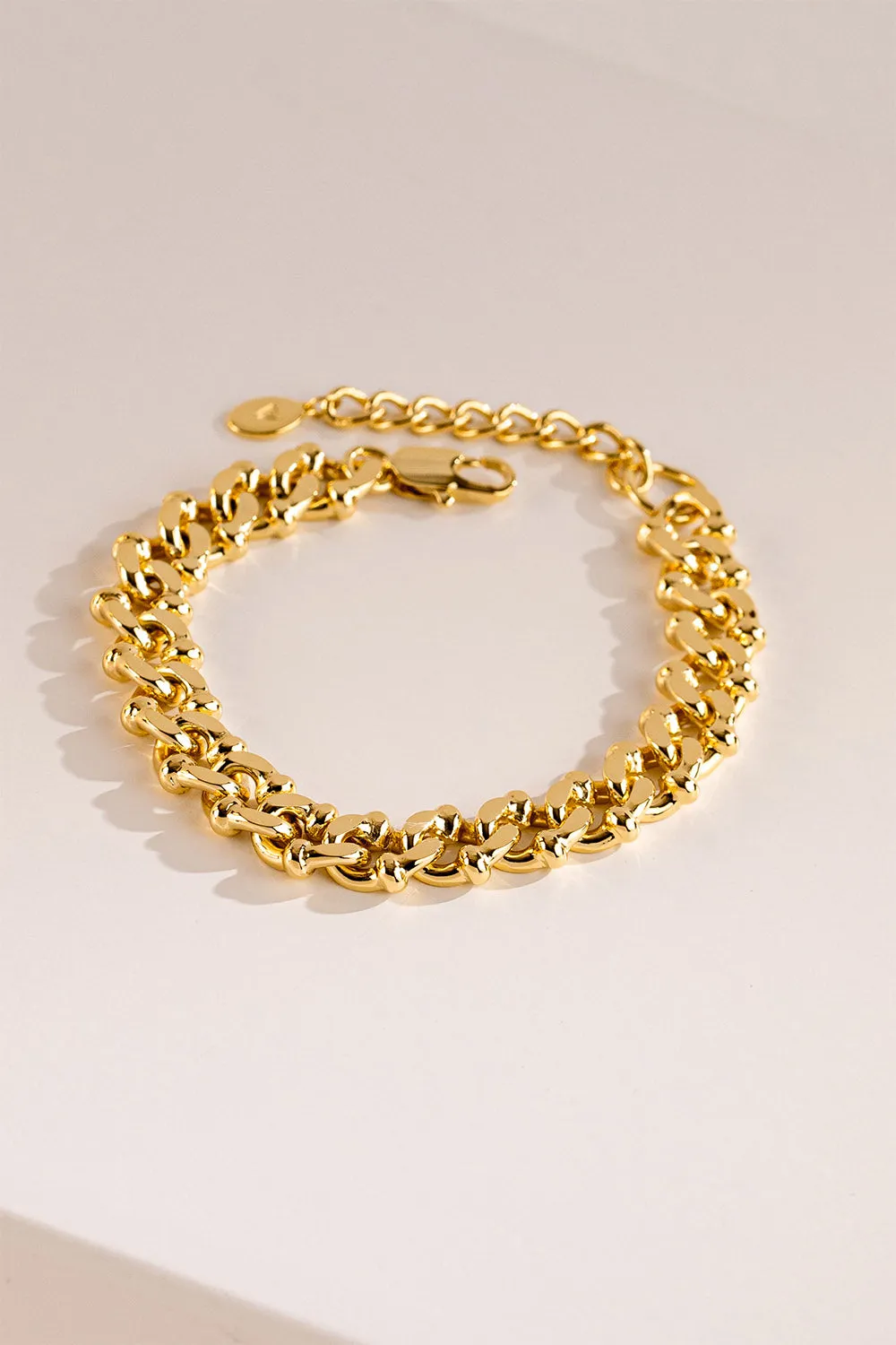 Chunky Curb Bracelet 14K Gold Plated