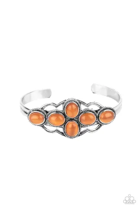 Color Me Celestial Orange Cat's Eye Stone Cuff Bracelet - Paparazzi Accessories