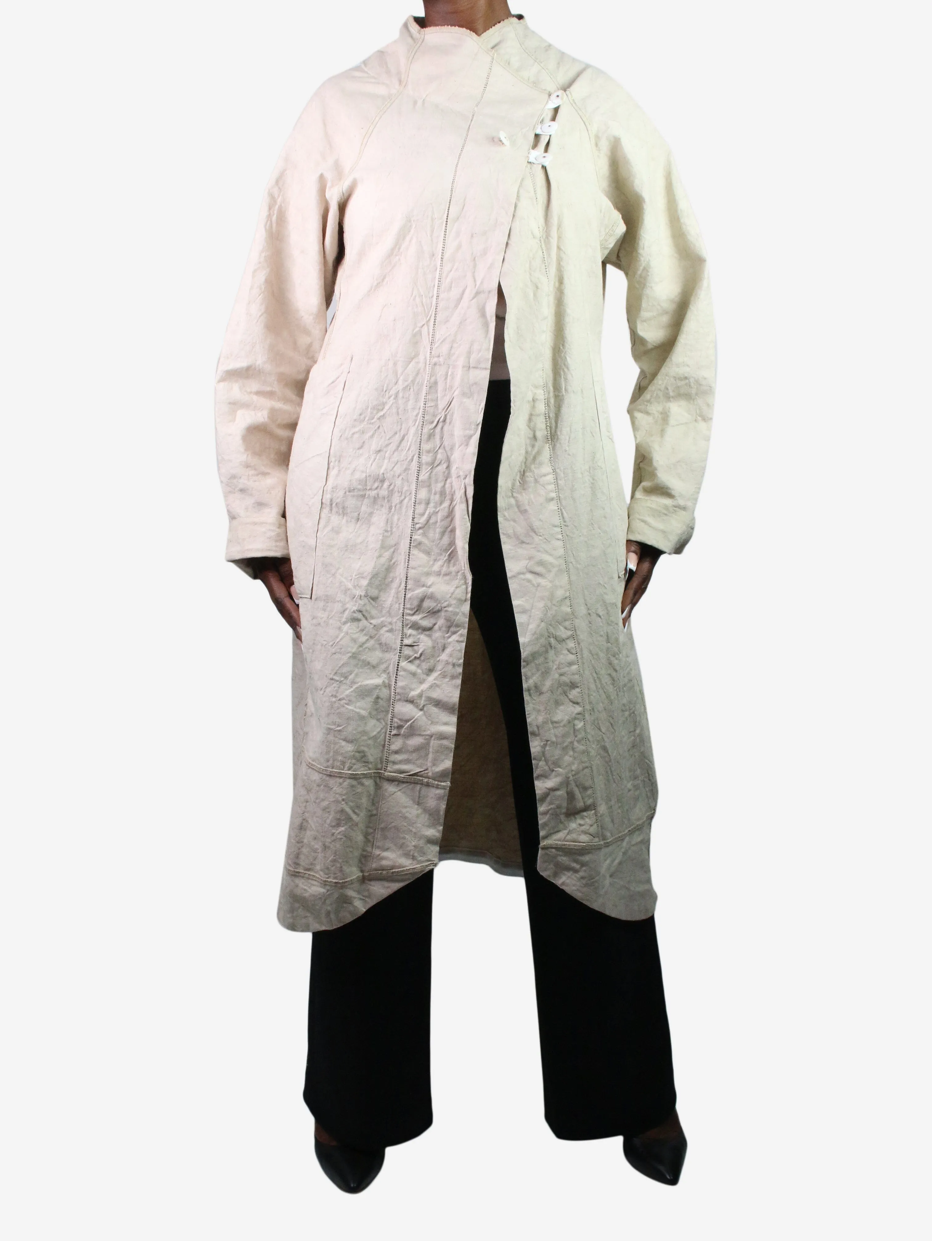 Cream linen pocket coat - UK size 14