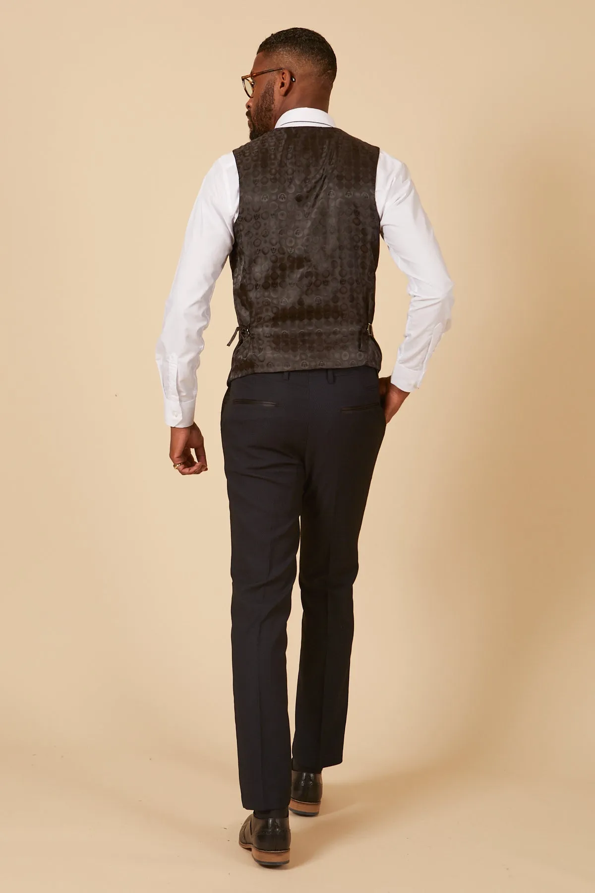 DALTON - Navy Diamond Waistcoat