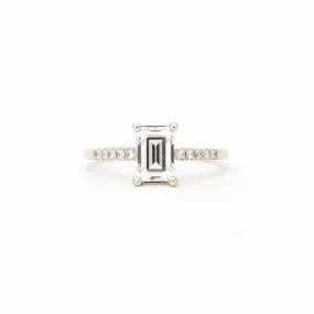 Emerald-cut Diamond Canopy Pavé Solitaire