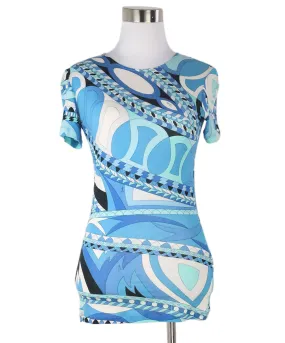 Emilio Pucci Blue & White Print Top sz 4