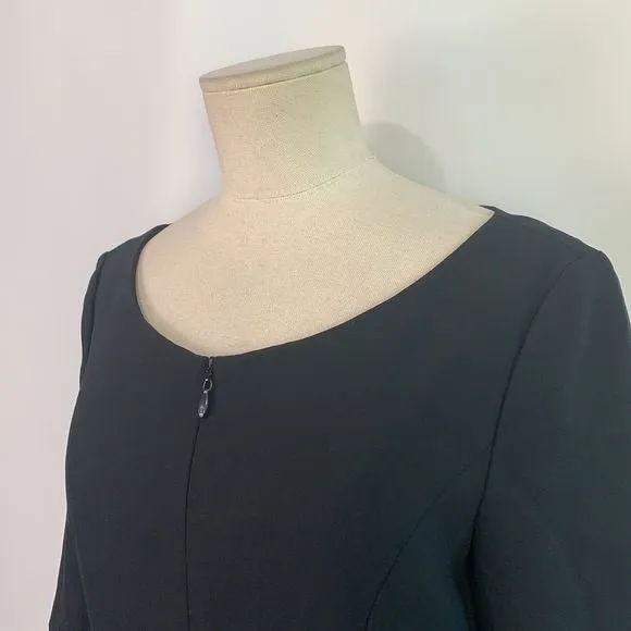 Escada blackzip front with belt dress