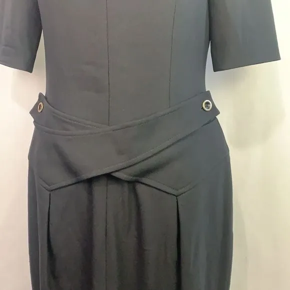 Escada blackzip front with belt dress