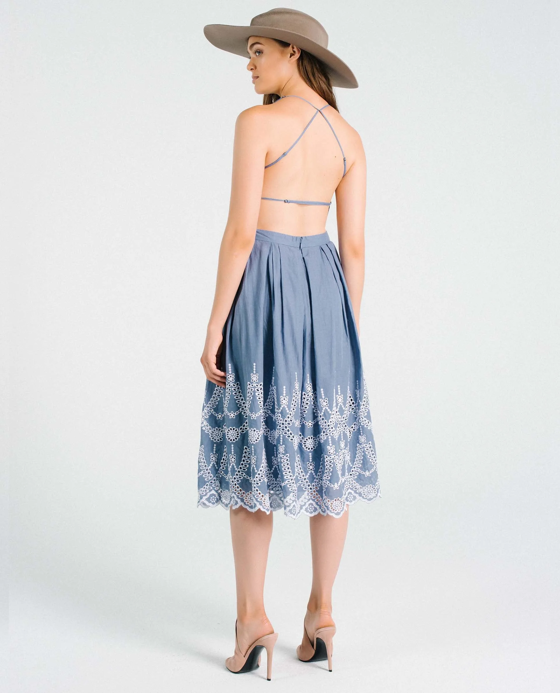 Eyelet Halter Dress