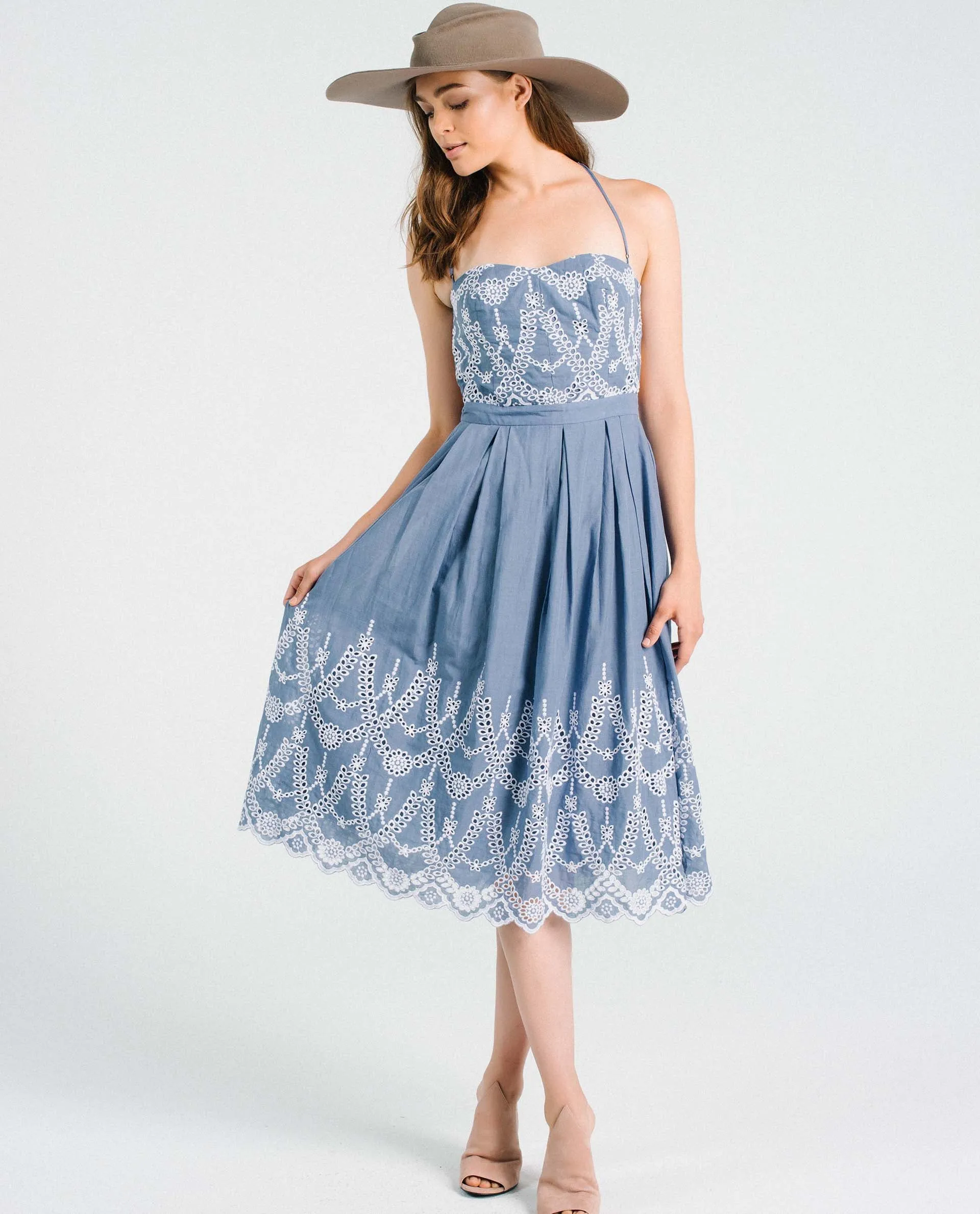 Eyelet Halter Dress