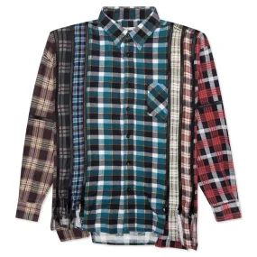 Flannel Shirt 7 Cuts Zipped Wide Shirt - Assorted