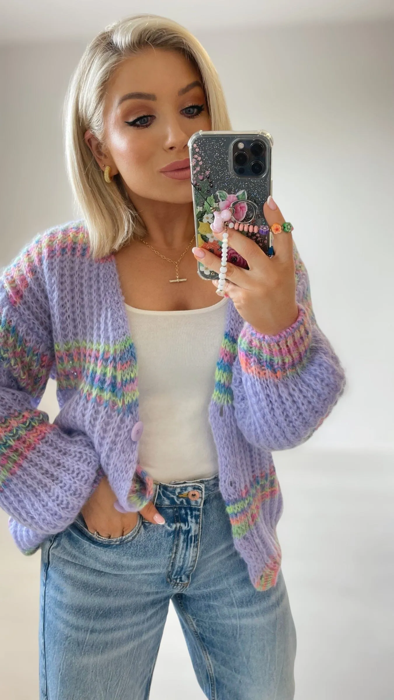 FLORA MOHAIR CARDIGAN - LAVENDER