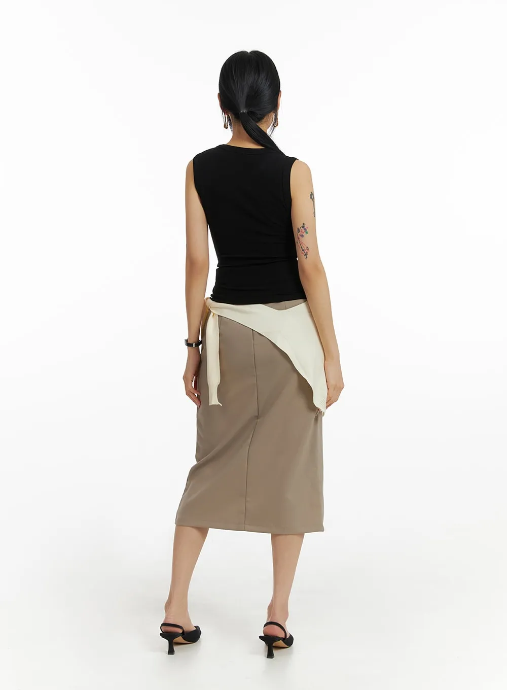 Front Split Maxi Skirt IM414