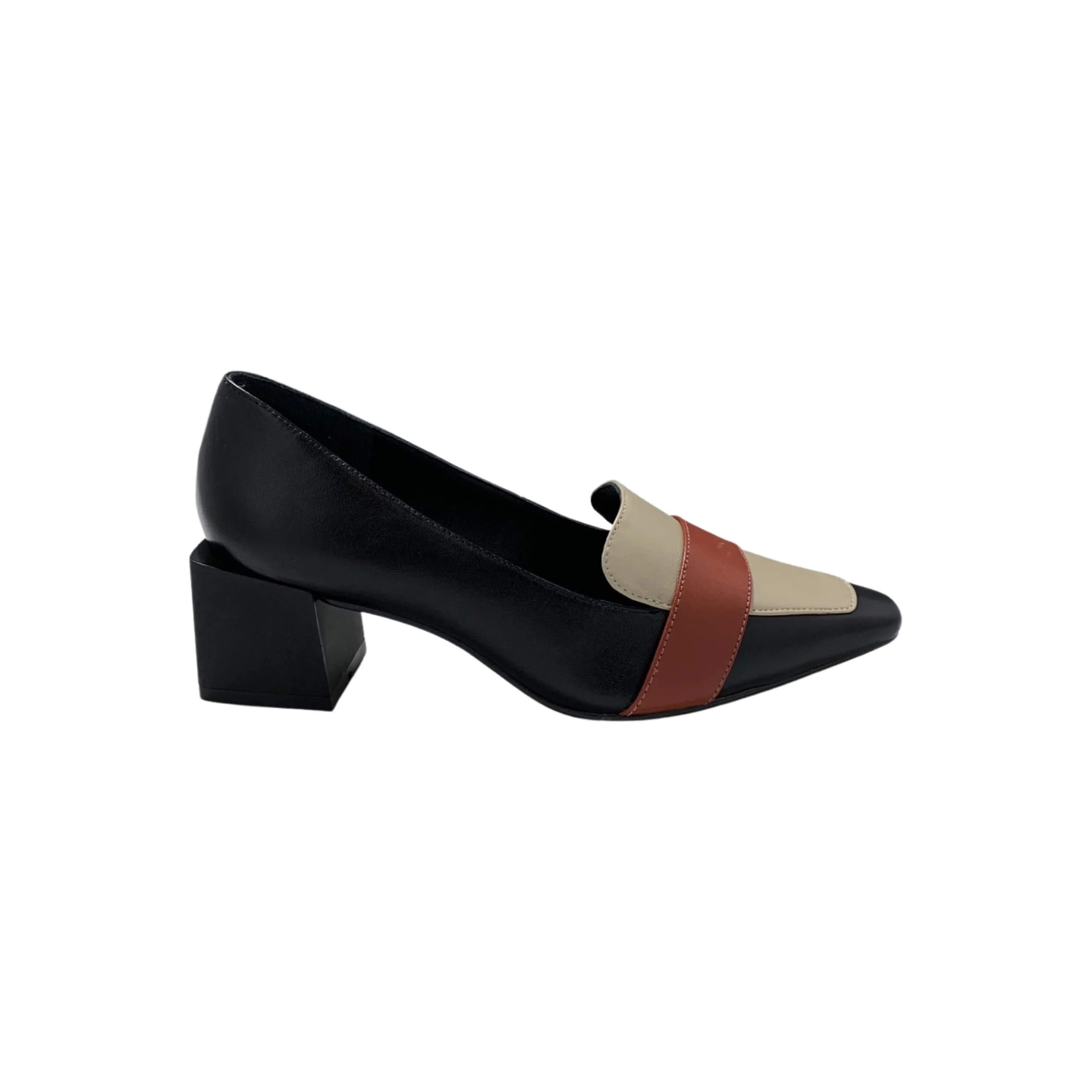 Gwen Multi Black Leather Pump