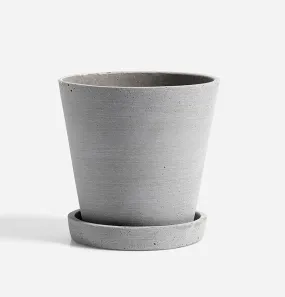 HAY Flowerpot with Saucer – Medium – Grey