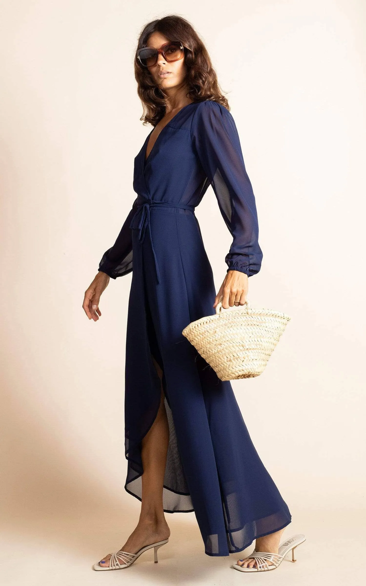 JAGGER MAXI DRESS IN NAVY - DANCING LEOPARD