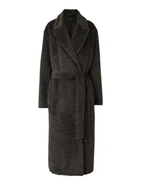 JP001209 Textured cayla coat with removable tie belt