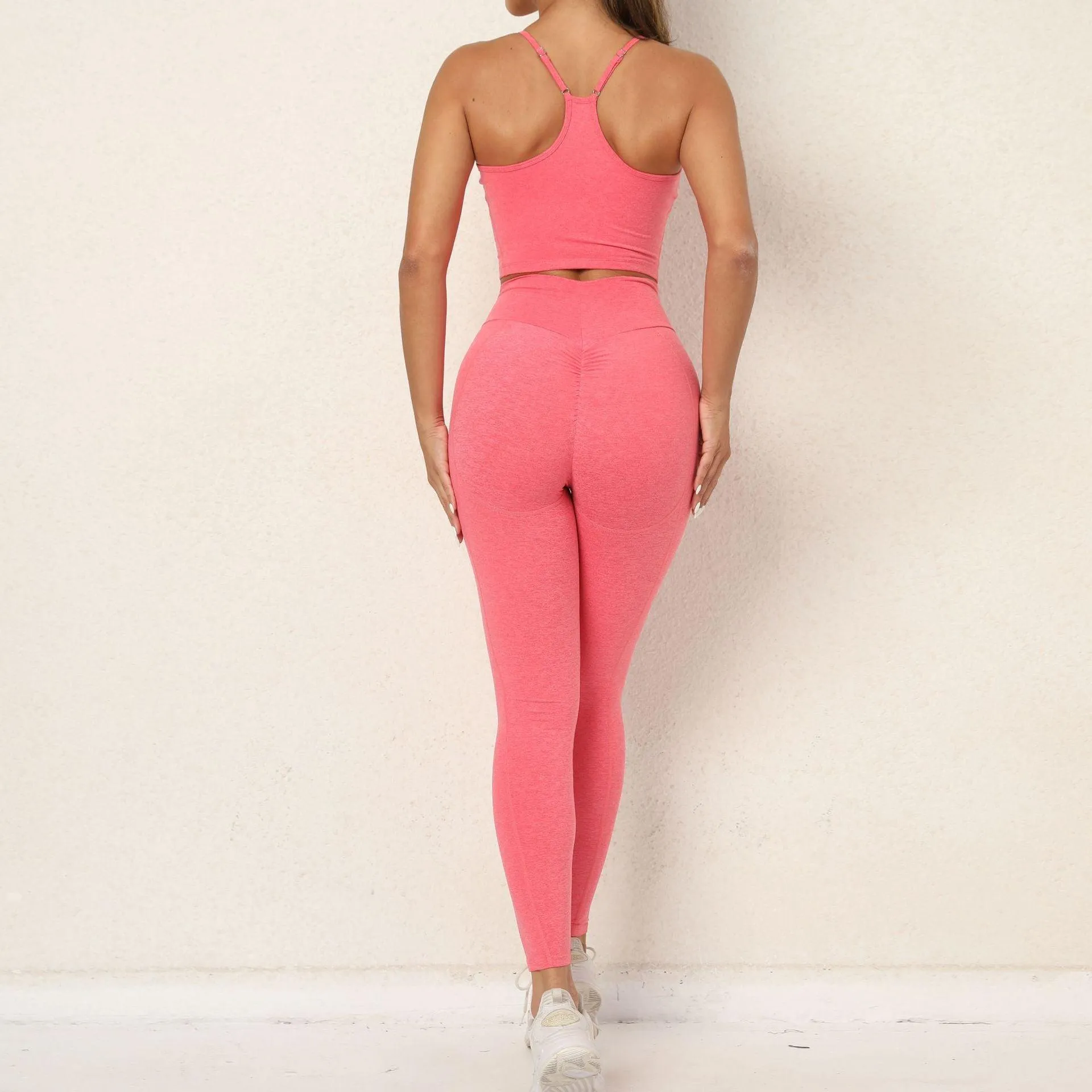 Ladies Fashion Fitness Wear leggings Running Sports Suit Set