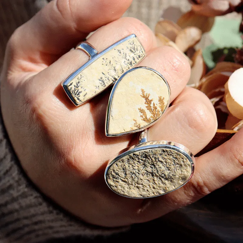 Leaf Jasper Oval Ring J