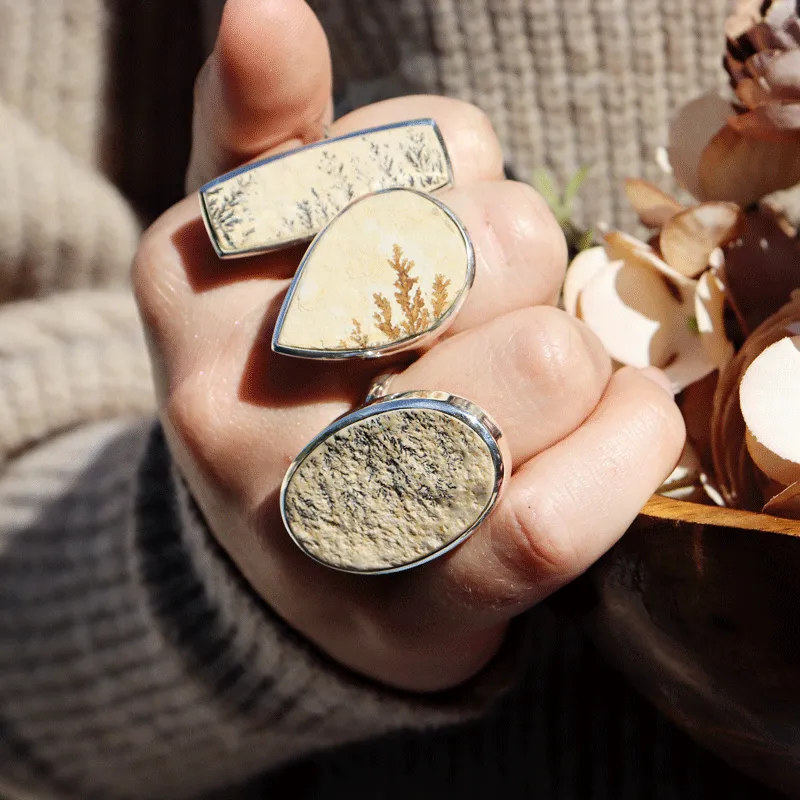 Leaf Jasper Oval Ring J