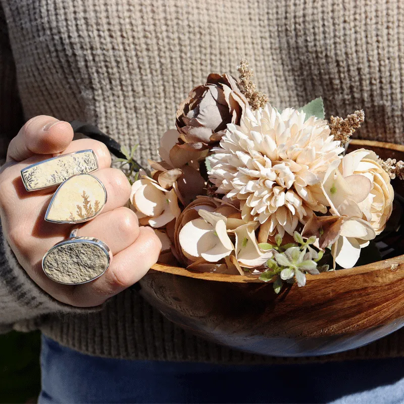 Leaf Jasper Oval Ring J