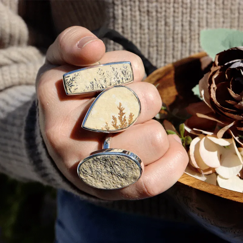 Leaf Jasper Oval Ring J