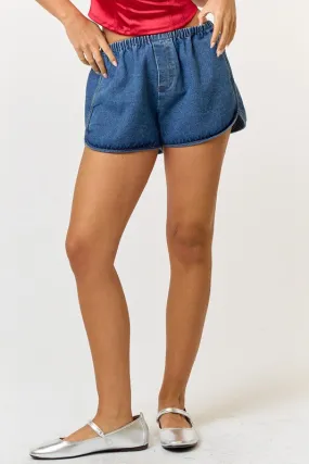 Low Rise Denim Dolphin Shorts