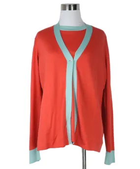 Malo Orange & Aqua Cashmere Sweater Set sz 12