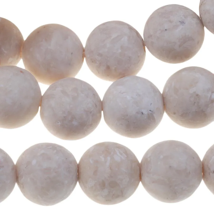 MATTE River Stone 10mm Round 15-16 Inch