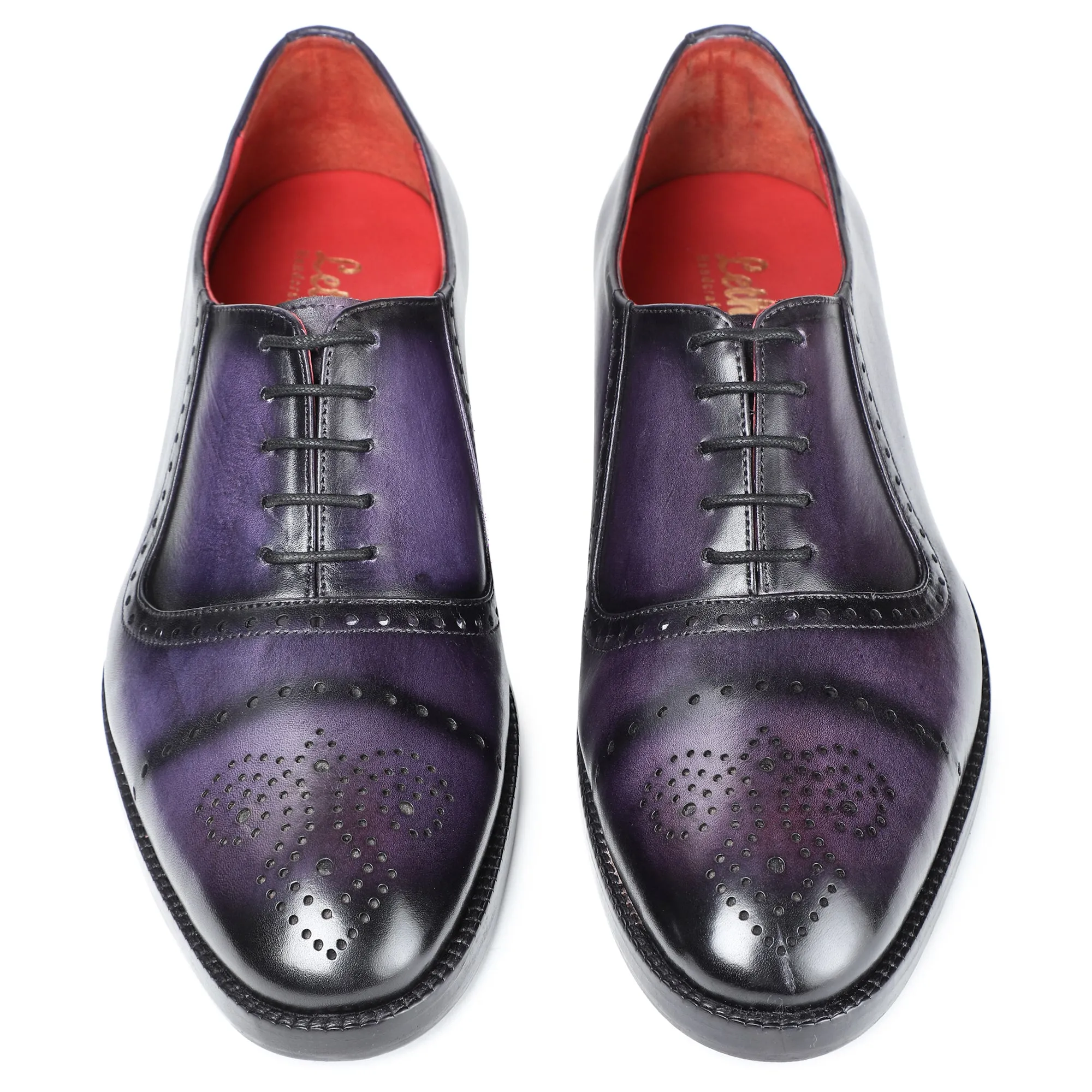 Medallion Toe Oxford- Purple