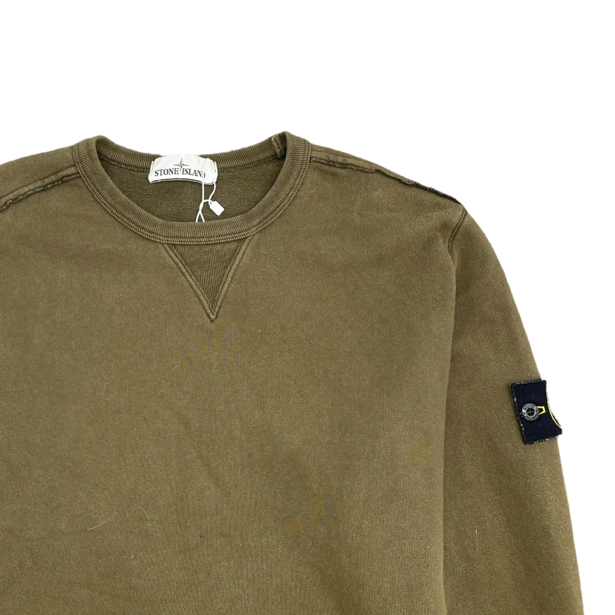 Men's Applique Logo Sweatshirt Khaki Size L