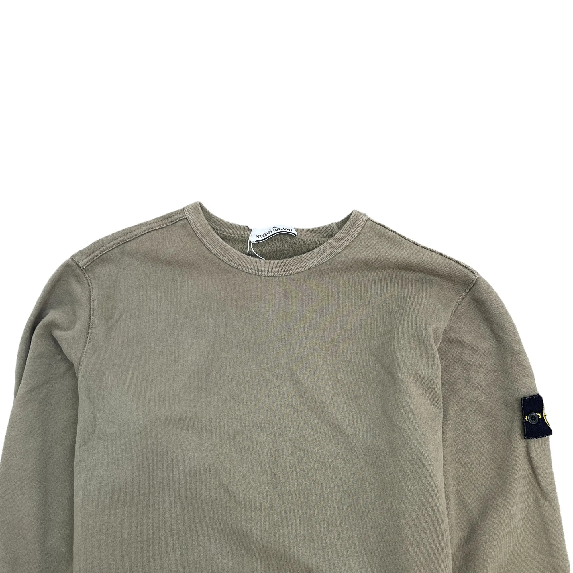 Men's Applique Logo Sweatshirt Khaki Size XXL