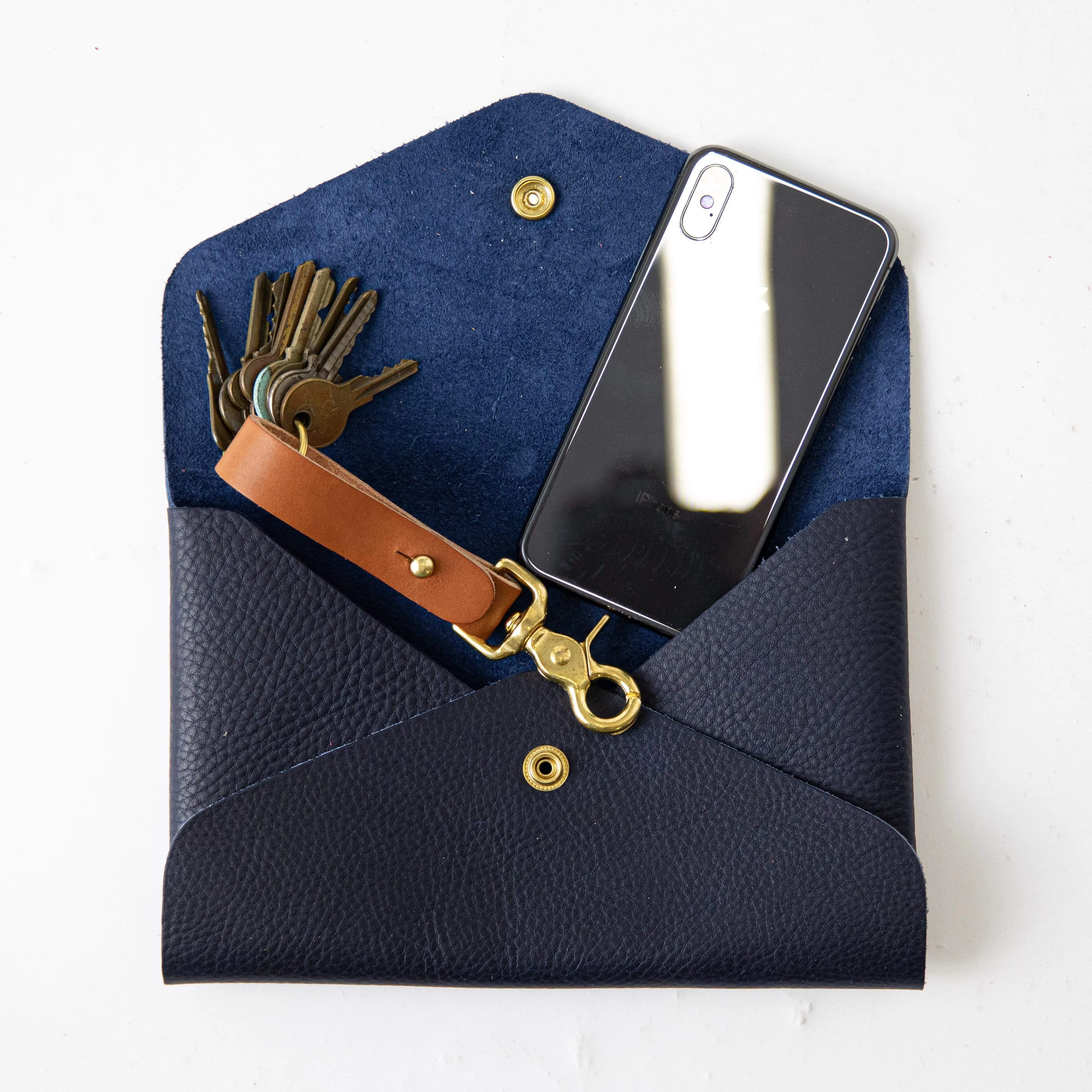 Navy Kodiak Envelope Clutch