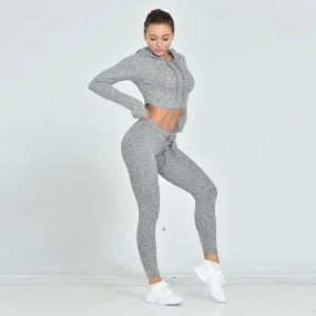 New Sexy Navel Knitted Fitness Sports Suit